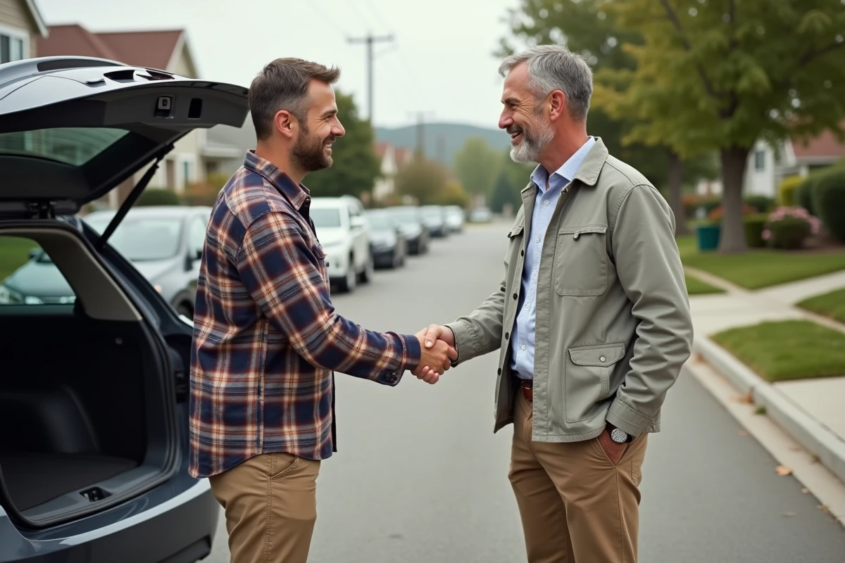 Deux hommes se serrant la main près d